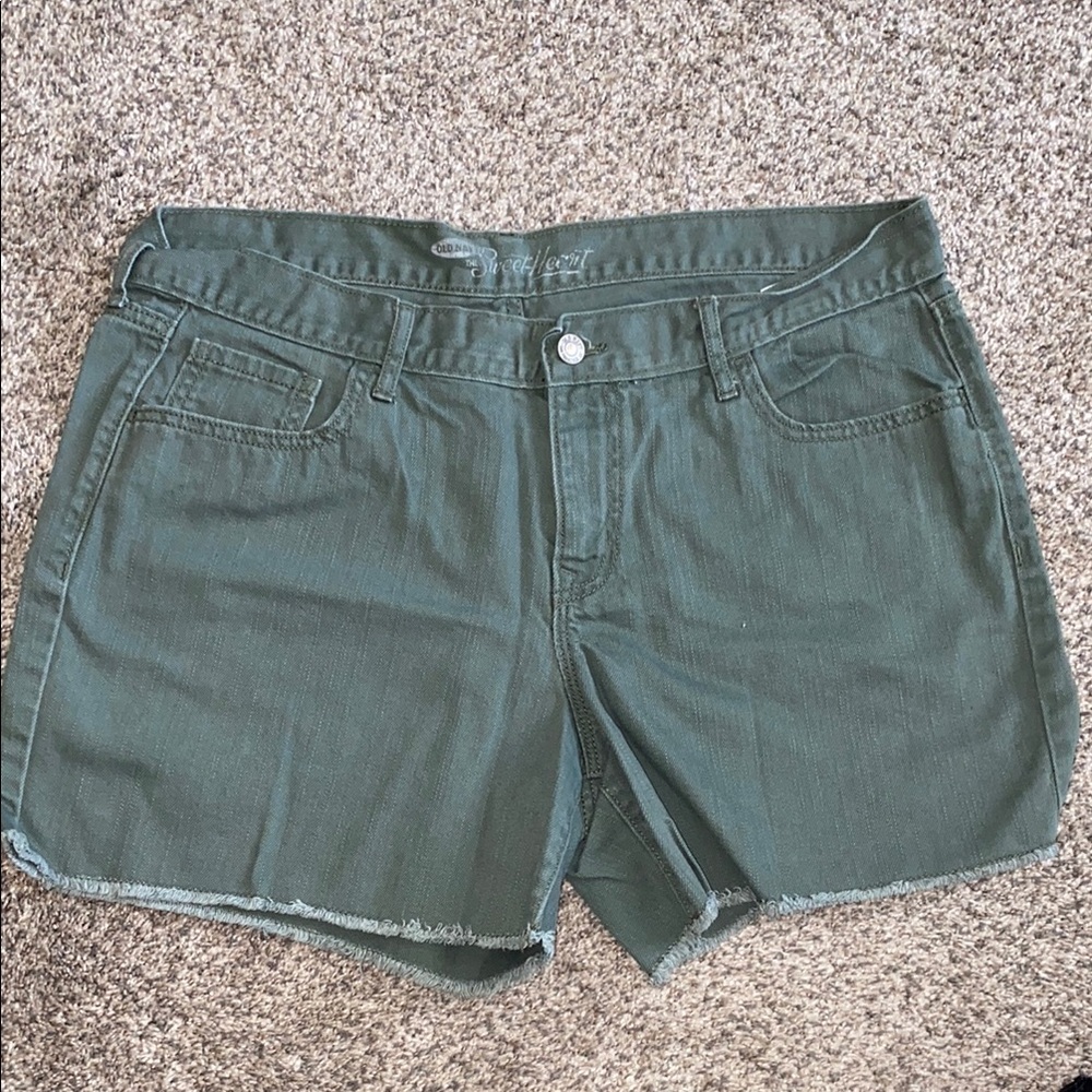 Green Denim Women's Shorts